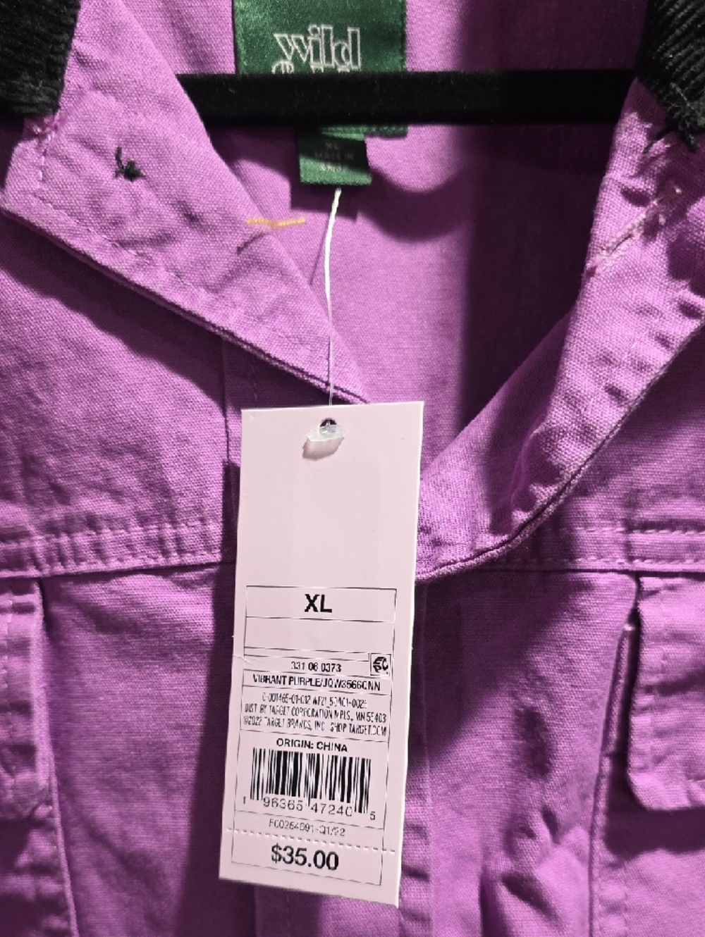 wild fable Purple Cropped Jacket with Black Corduroy Collar - Picture 2 of 3